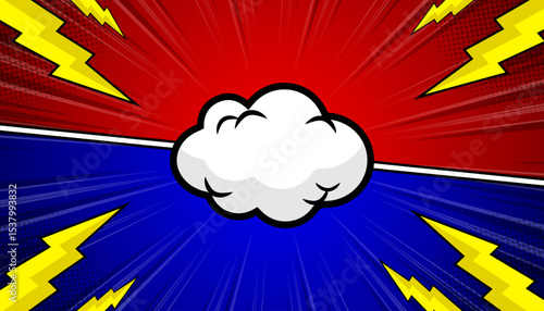 Comic style design of the fighting background.