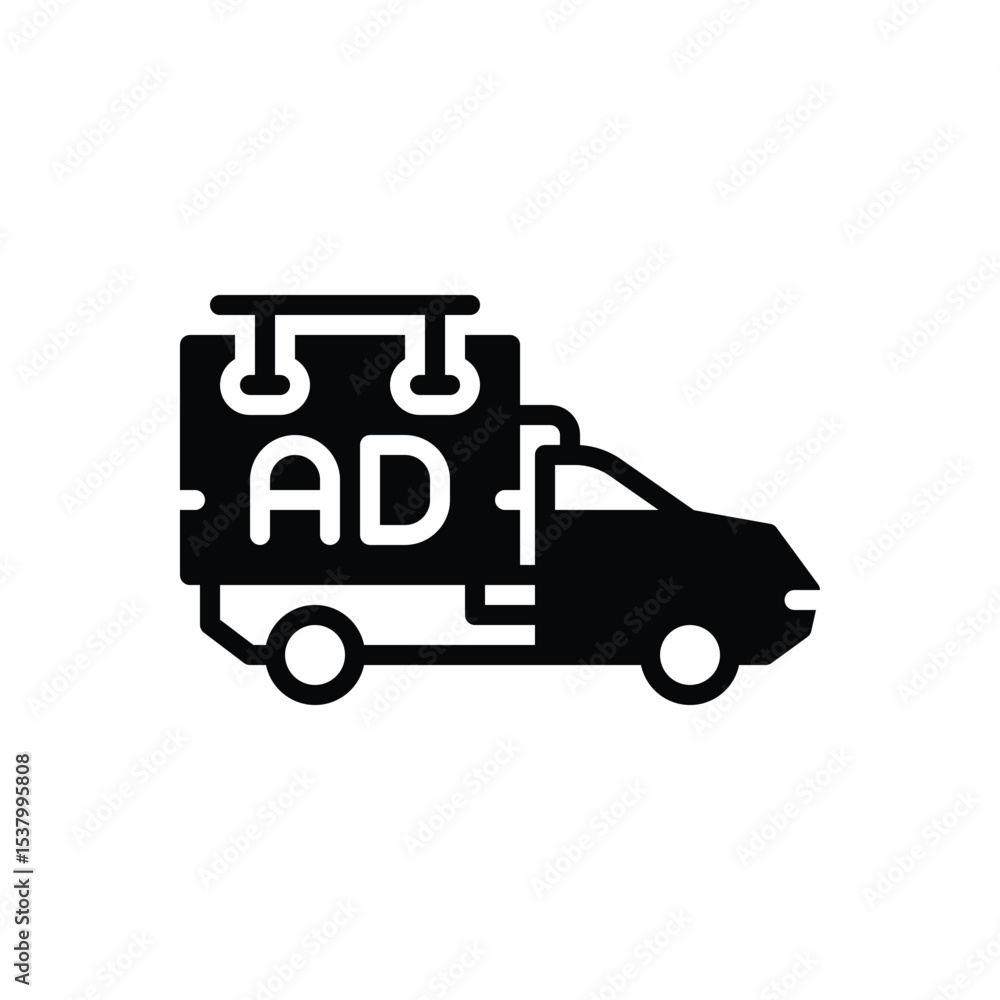 Black solid icon for advertising on transport Black solid icon for advertising on transport