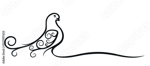 The symbol of a stylized pigeon.
