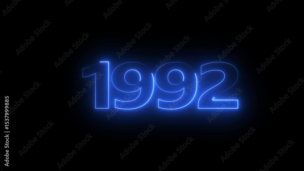 1992 neon line text. Abstract 1992 neon text animation, Glowing neon number text background 4k video animation . important year, important date 1992. 1992 neon line text. Abstract 1992 neon text animation, Glowing neon number text background 4k video animation . important year, important date 1992.