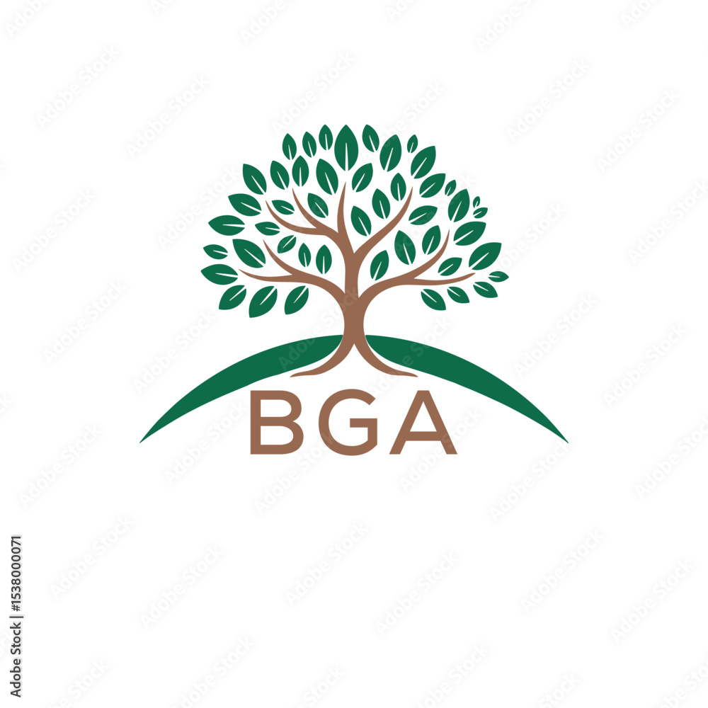 Fototapeta premium Initial BGA Letter Linked Logo for business and company identity. Modern BGA Letter Logo Vector Template with modern trendy golden logo. 