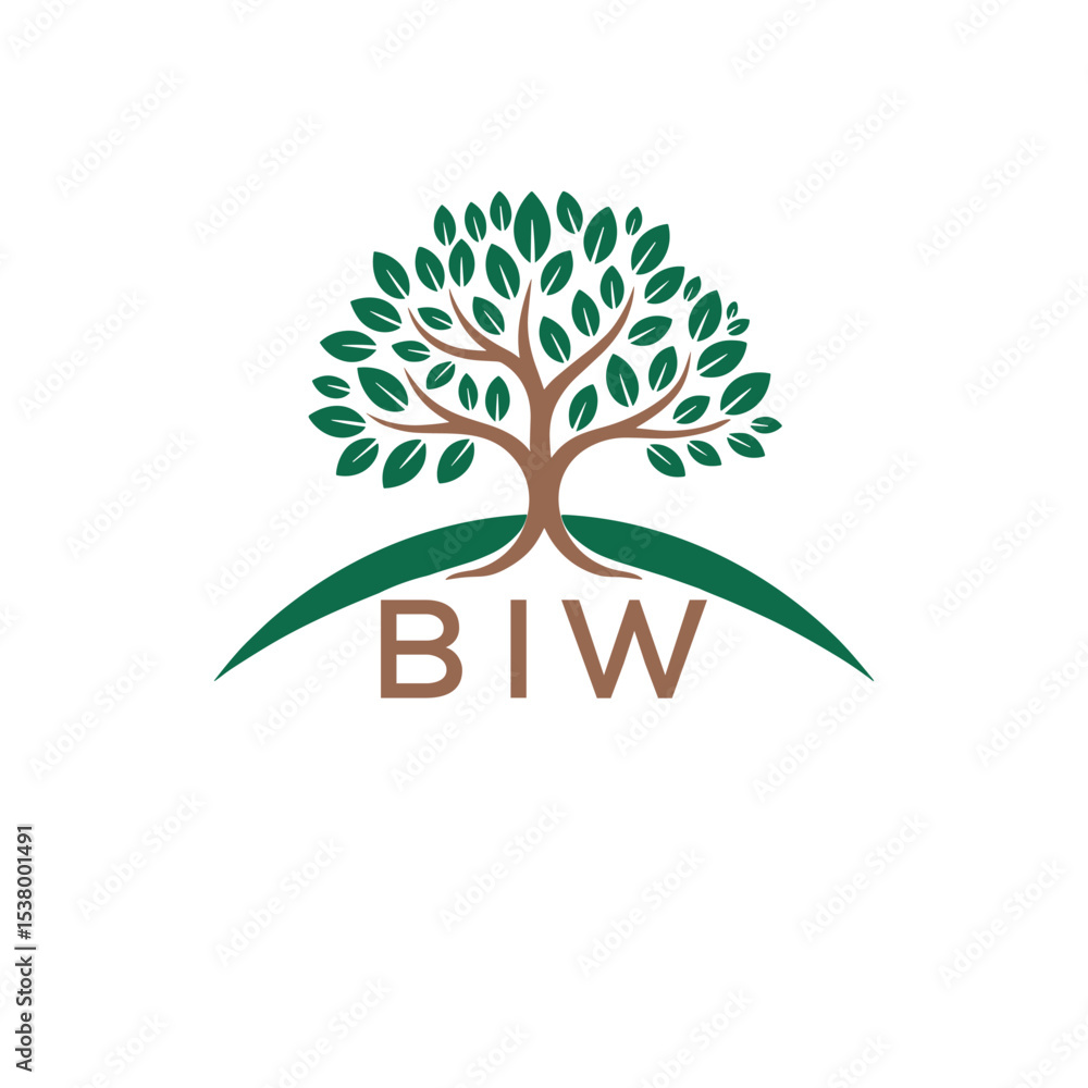 Obraz premium Initial BIW Letter Linked Logo for business and company identity. Modern BIW Letter Logo Vector Template with modern trendy golden logo. 