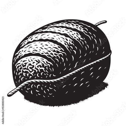 Black Meatloaf Silhouette Vector, High Quality Illustration on White Background