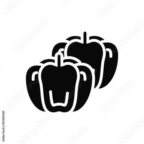 Black solid icon for paprika