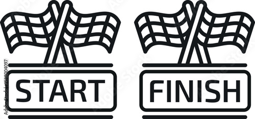 Start and Finish Line Flags – Racing and Competition - outline
