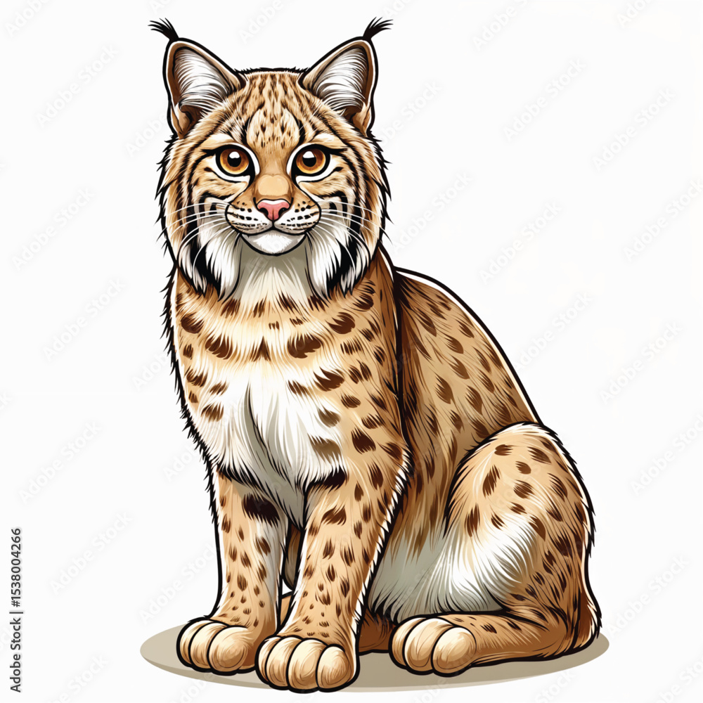 Obraz premium Bobcat cartoon vector illustration isolated