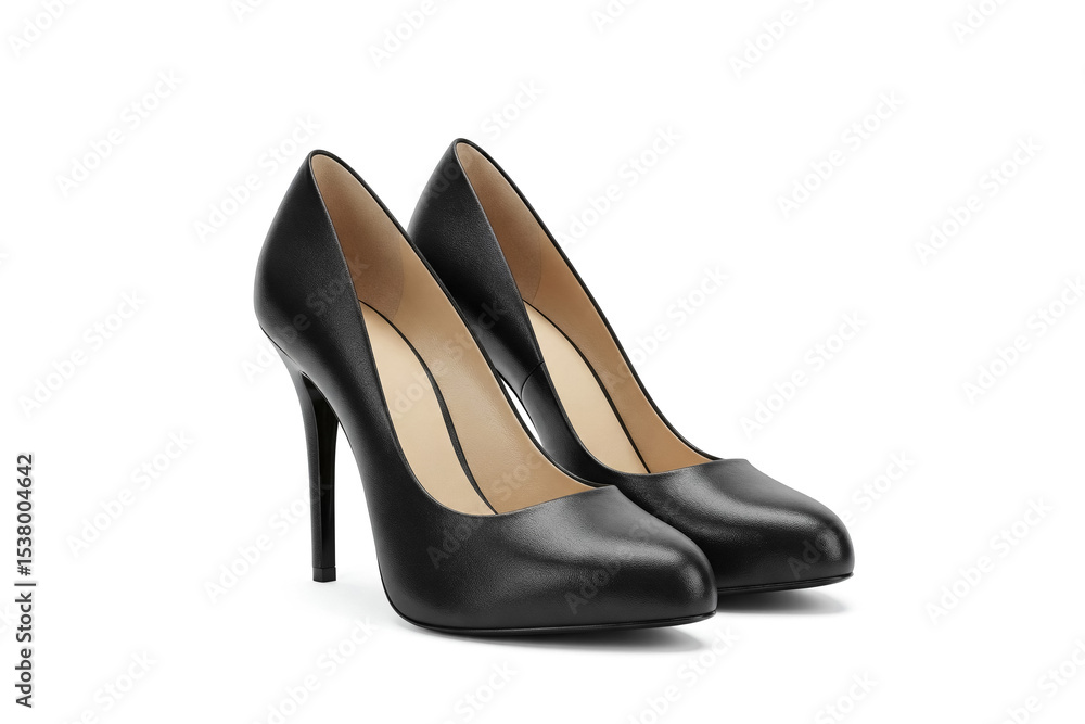 Classic black high heel shoes isolated on a white background. Fashion merchandise concept. Classic black high heel shoes isolated on a white background. Fashion merchandise concept.