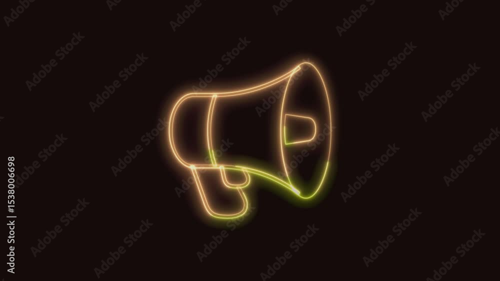 Megaphone Icon Neon Seamless Loop 4K (Black Background) | Animated Promotional Typography for Video Editing Megaphone Icon Neon Seamless Loop 4K (Black Background) | Animated Promotional Typography for Video Editing