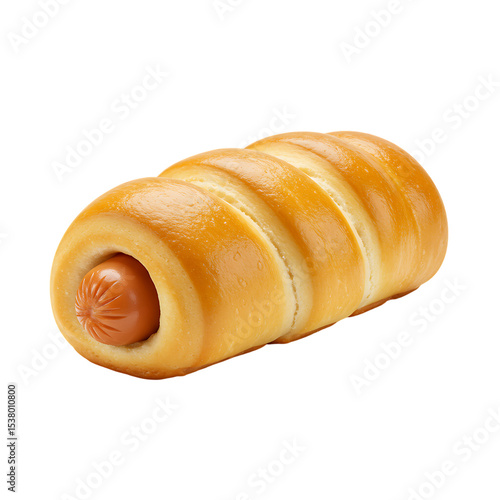 Brazilian Sausage Roll (Enroladinho de Salsicha) on White