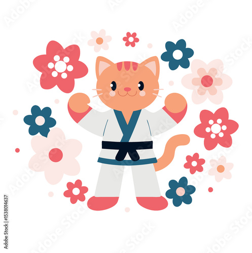 Karate cat and summer