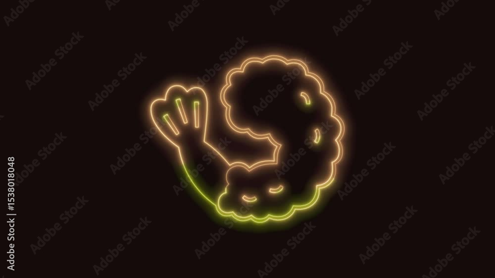 Tempura Shrimp Icon Neon Seamless Loop 4K (Black Background) | Animated Promotional Typography for Video Editing Tempura Shrimp Icon Neon Seamless Loop 4K (Black Background) | Animated Promotional Typography for Video Editing