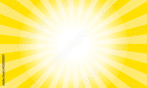 黄色の放射線・集中線ベクター