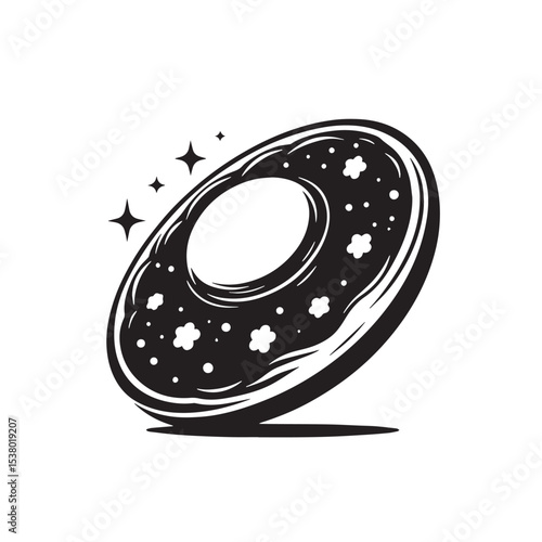 Schilderij op canvas Black Omelette Silhouette Vector, High Quality Illustration on White Background