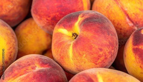 Fresh peaches on the market