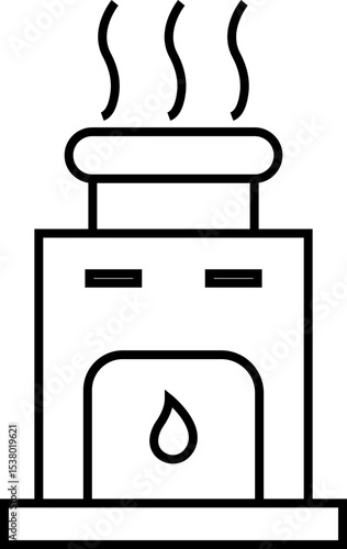 furnace icon. Outline furnace icons from electronic device and stuff . Line and glyph vector template design elements, Editable symbols. Home heating system for energy and comfort design needs