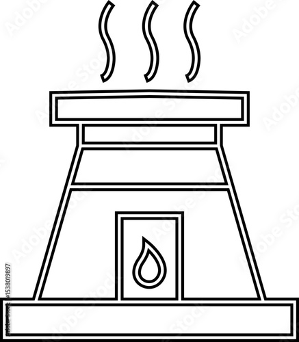 furnace icon. Outline furnace icons from electronic device and stuff . Line and glyph vector template design elements, Editable symbols. Home heating system for energy and comfort design needs