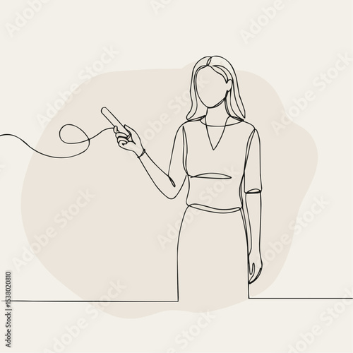 A simple line drawing of a person holding a remote control with connected wire