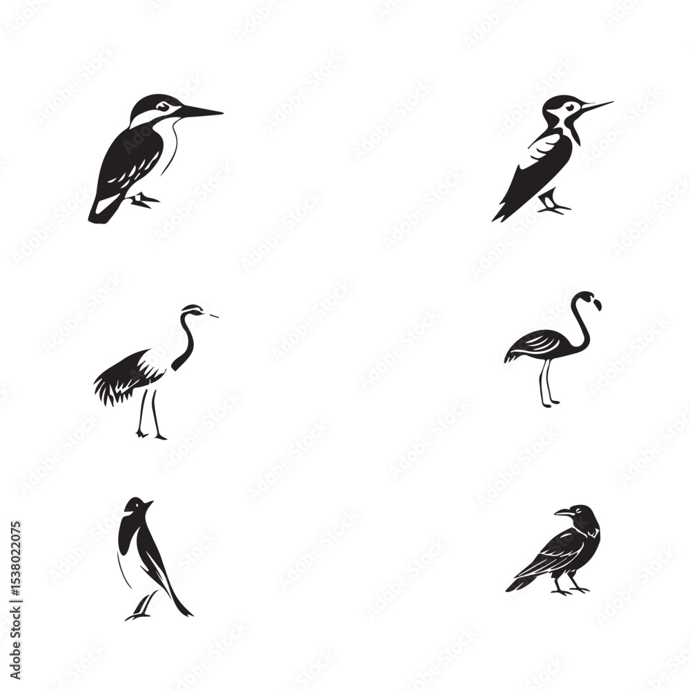 Fototapeta premium Smile Birds vector set