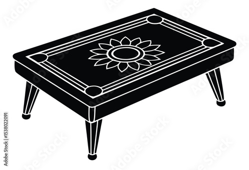Carrom board silhouette vector illustration simple design for game for sports icon