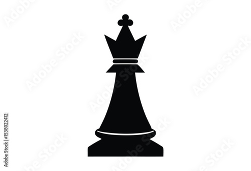 chess king silhouette vector illustration elegant chess piece design black and white icon