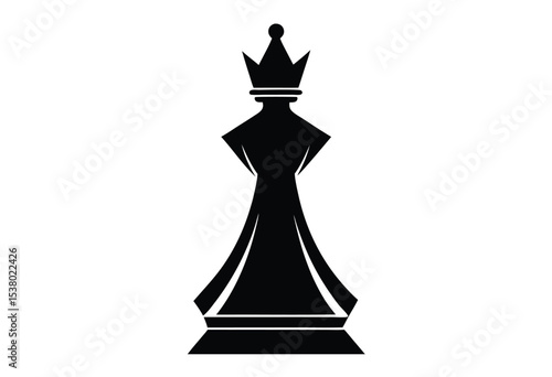 chess king silhouette vector illustration elegant chess piece design black and white icon