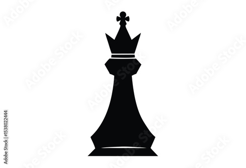chess king silhouette vector illustration elegant chess piece design black and white icon