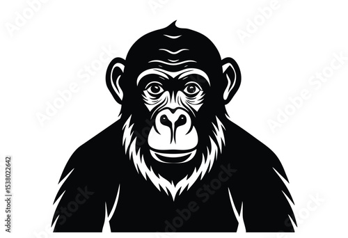 Wild chimp silhouette illustration vector elements chimp head icon