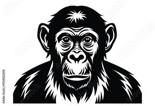 Wild chimp silhouette illustration vector elements chimp head icon