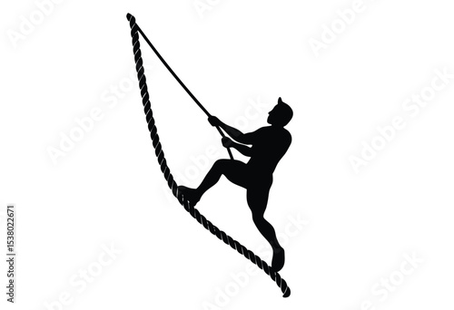 Minimal Climbing Rope Icon Silhouette Vector Illustration for Outdoor Equipment and Sport Concept