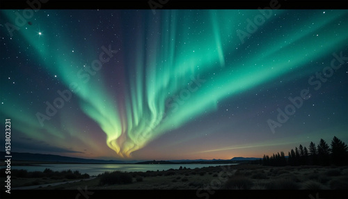 abstract rainbow aurora background