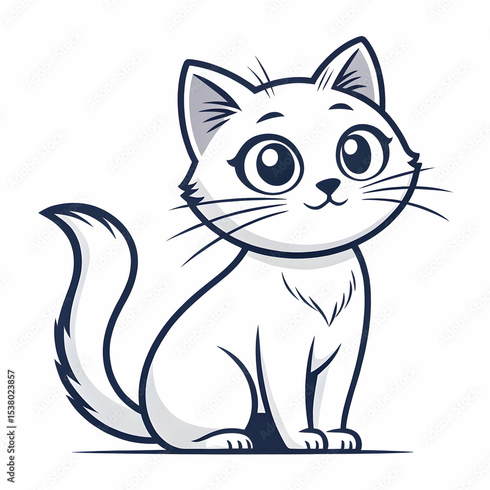 Fototapeta premium Playful Kitten: Adorable Cat Illustration & Pet Vector Art