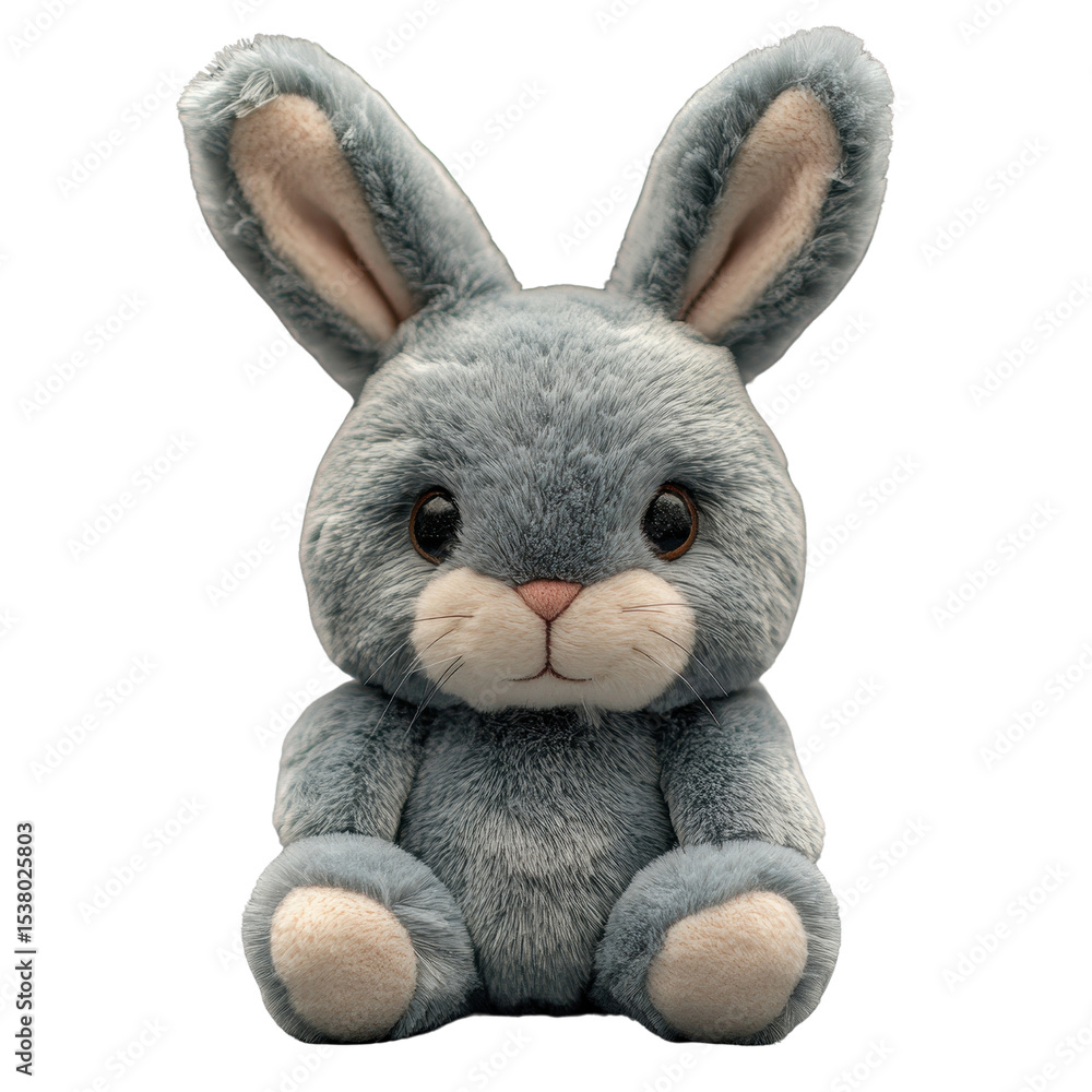 Obraz premium Plush bunny isolated on transparent background.