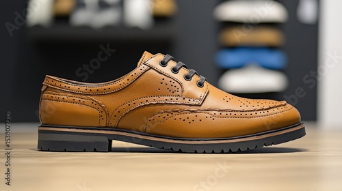 Stylish Brown Leather Brogue Shoes for Men - Elegant Footwear for Formal and Casual Occasions