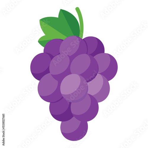 Grape fruits with leaf icon vector illustrtion
