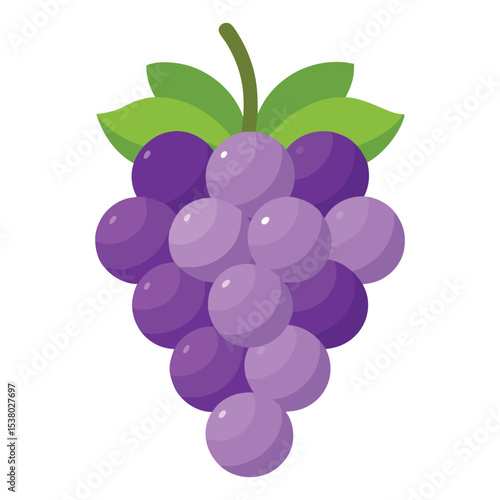Grape fruits with leaf icon vector illustrtion