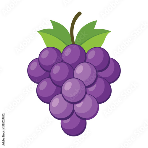 Grape fruits with leaf icon vector illustrtion