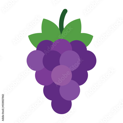 Grape fruits with leaf icon vector illustrtion