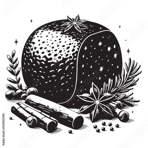 Black Puddinge Silhouette Vector, High Quality Illustration on White Background