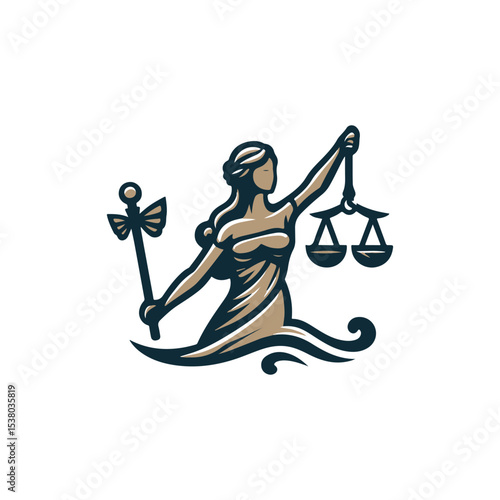 justice goddess logo