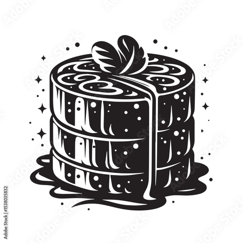 Black Puddinge Silhouette Vector, High Quality Illustration on White Background