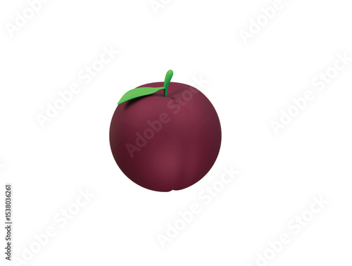 plum icon 3d illustration render