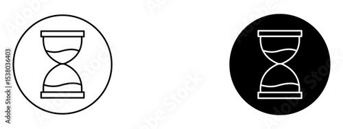 Hourglass Icon — Time, Waiting, or Loading Symbol in Line and Solid Style