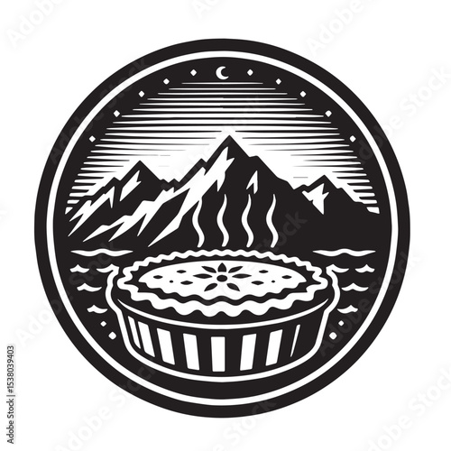 Black Quiche Silhouette Vector, High Quality Illustration on White Background