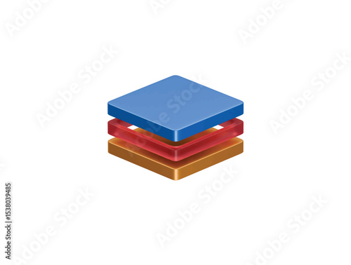 layer stack icon 3d illustration render