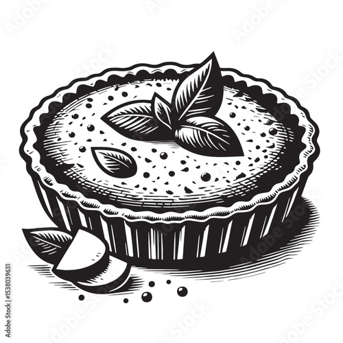 Black Quiche Silhouette Vector, High Quality Illustration on White Background