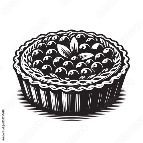 Black Quiche Silhouette Vector, High Quality Illustration on White Background