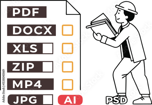 File Formats and Document Management Icons Set