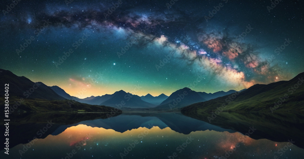 Fototapeta premium aurora over the lake