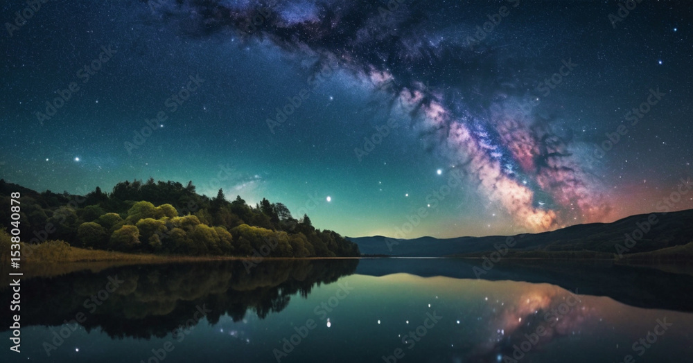 Fototapeta premium aurora over the lake