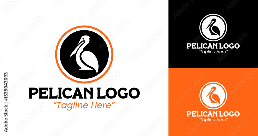 Elegant Pelican Logo Design for Business and Brand Identity Creation Elegant Pelican Logo Design for Business and Brand Identity Creation